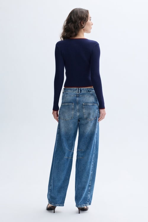 FITTED FERMUARLI BİSİKLET YAKA HIRKA