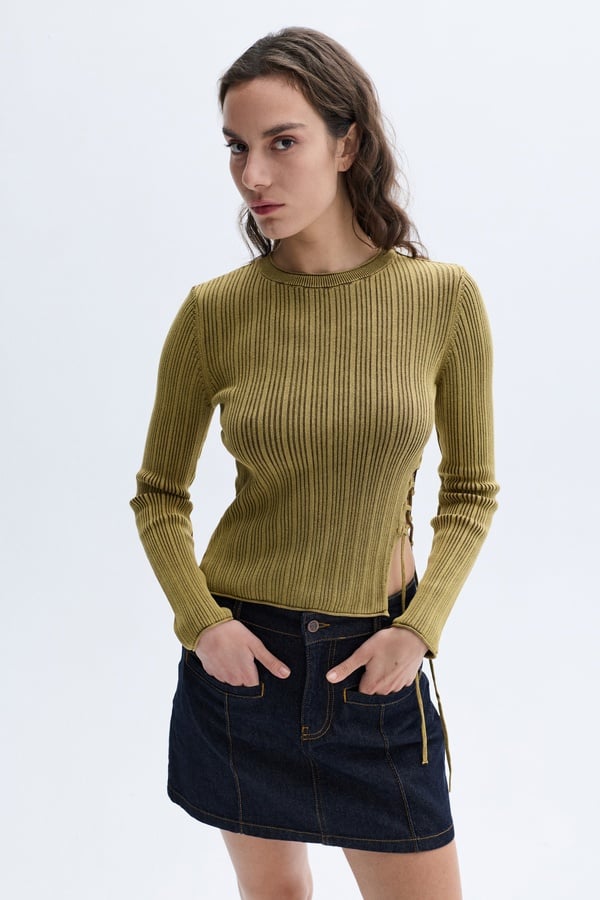 FITTED BAĞLAMA DETAYLI KAZAK