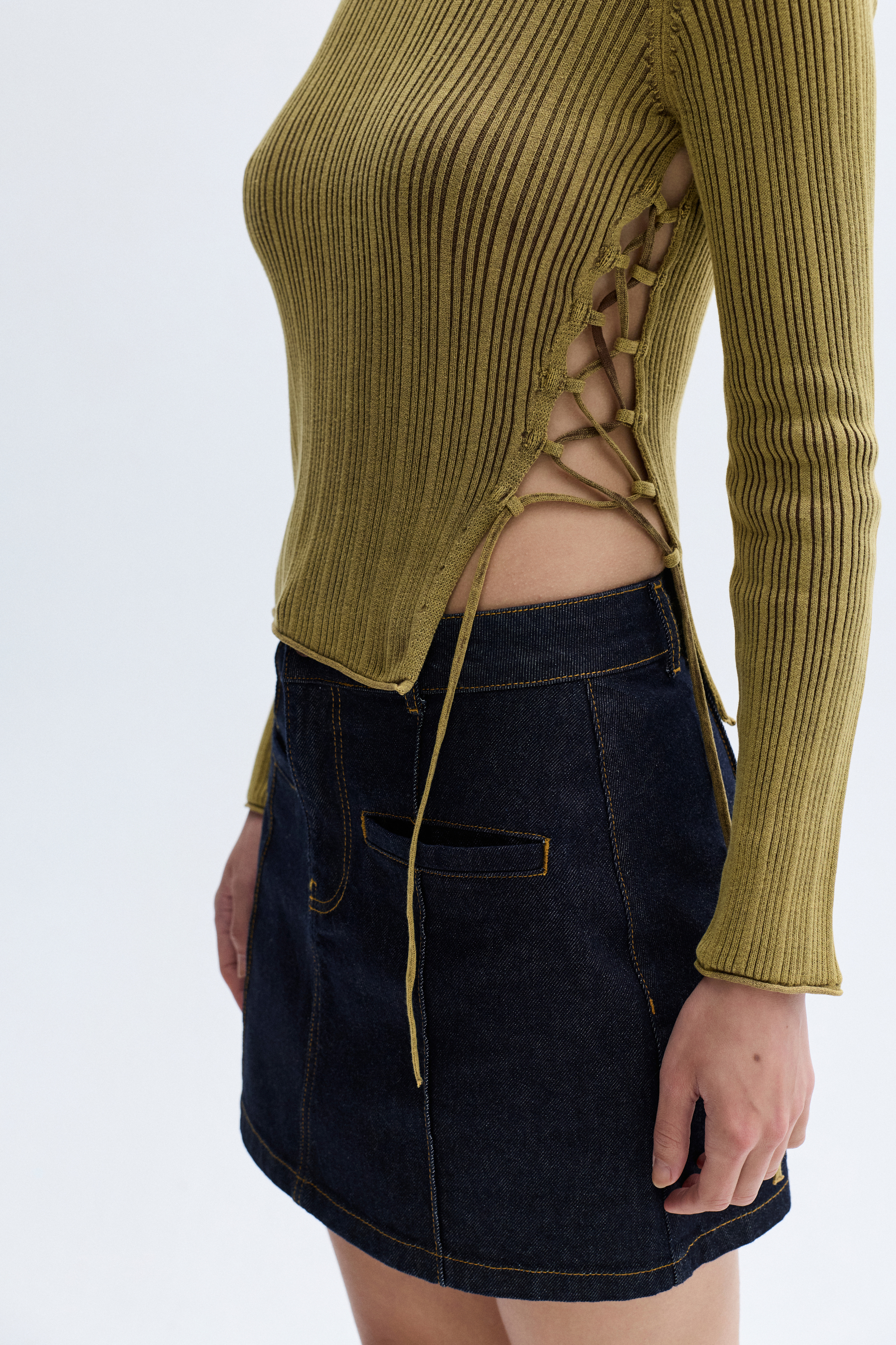 FITTED BAĞLAMA DETAYLI KAZAK