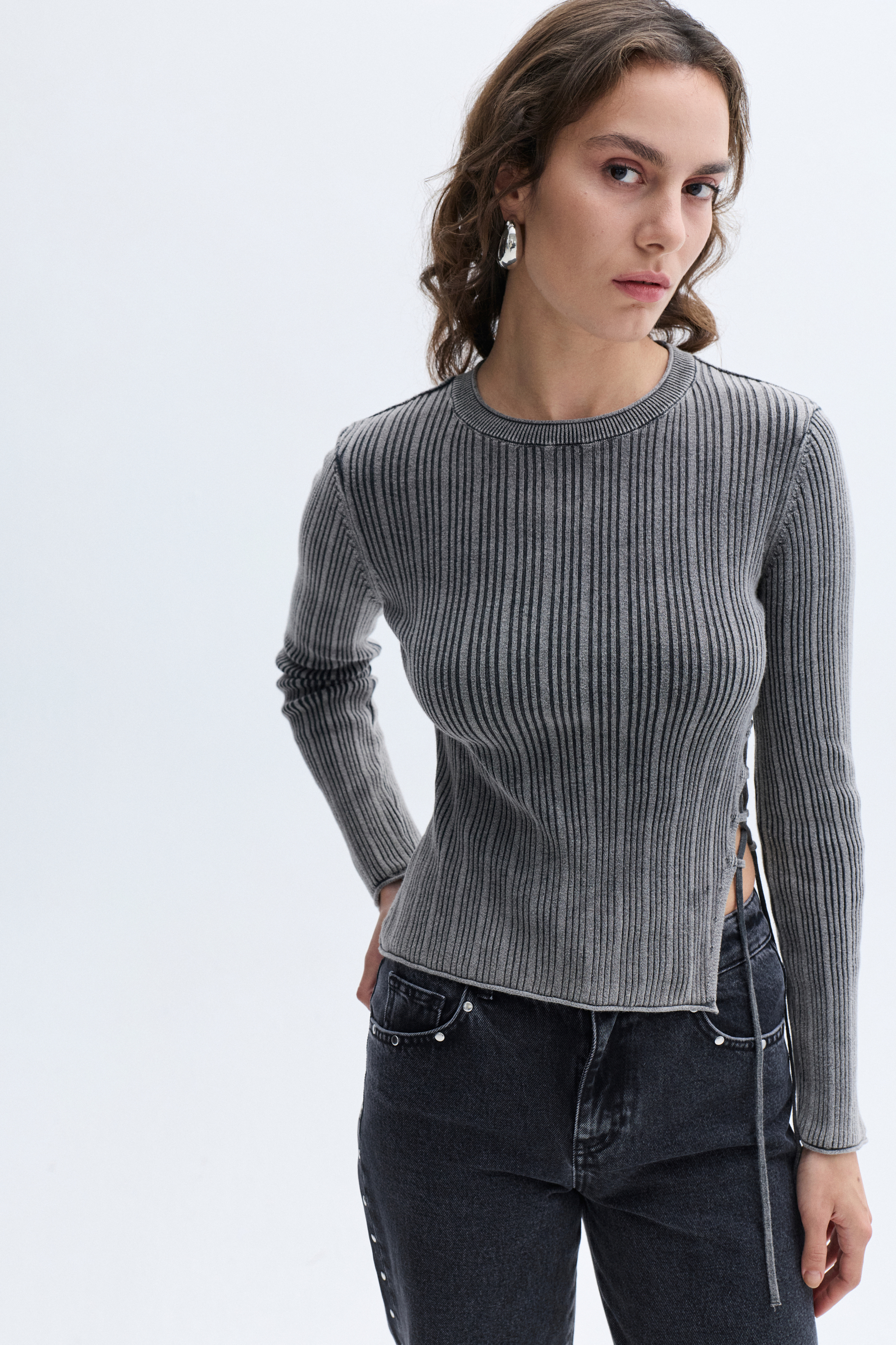 FITTED BAĞLAMA DETAYLI KAZAK