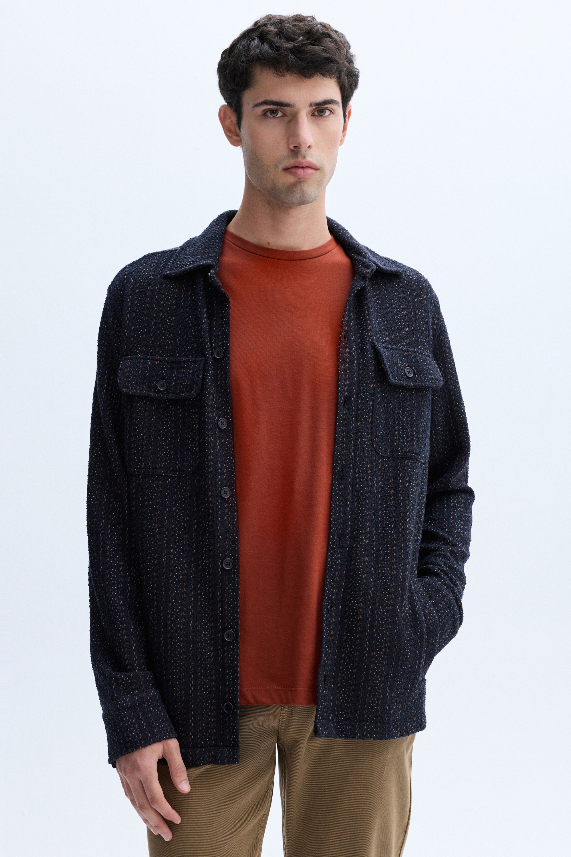 ÇİZGİLİ ÖRME GÖMLEK CEKET