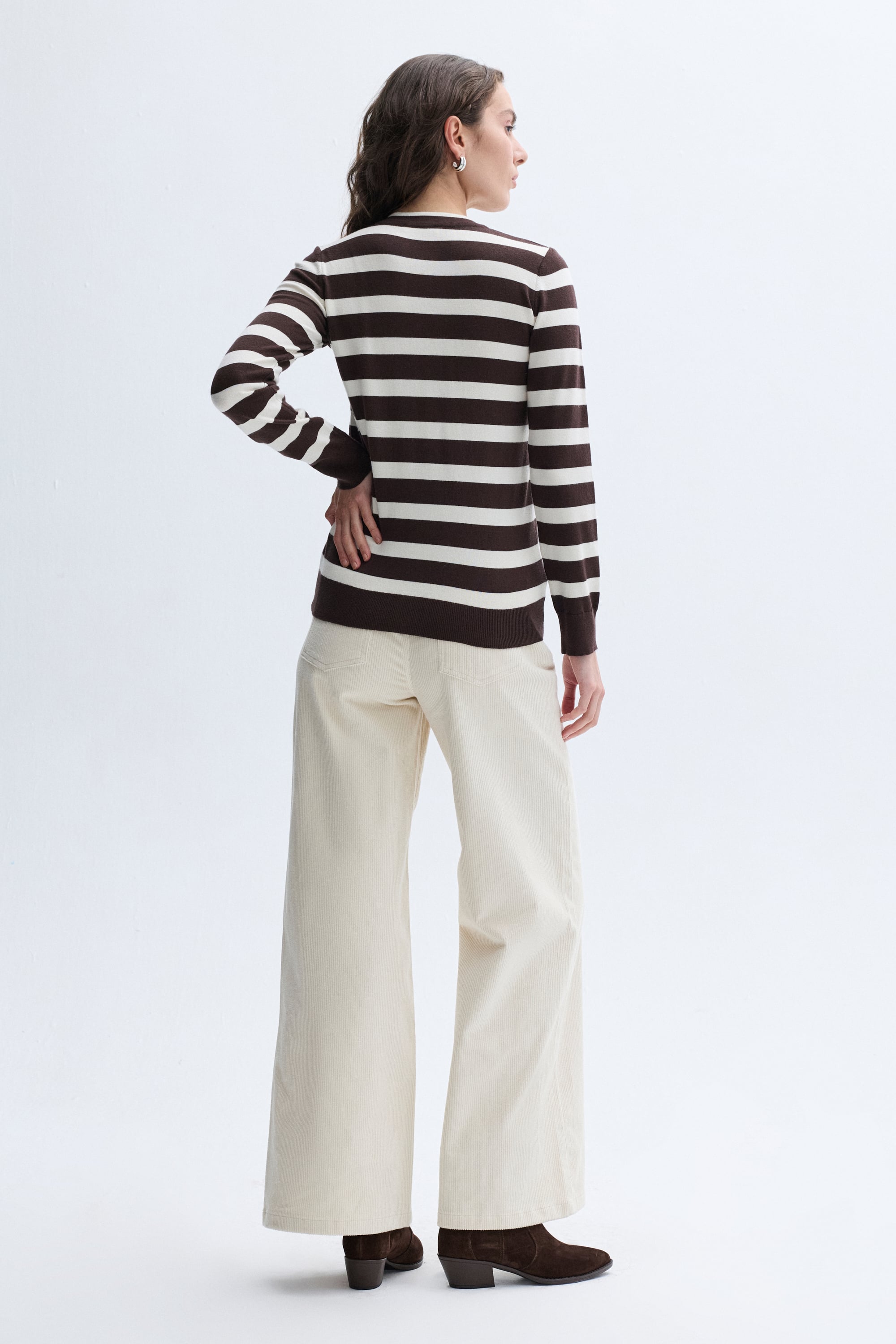 FITTED ÇİZGİLİ HIRKA