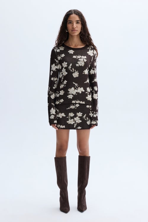 JAKARLI FLORAL DESENLİ MİNİ ETEK