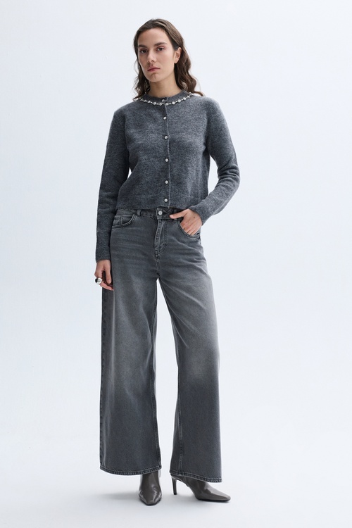 TAŞLI BİSİKLET YAKA KAZAK