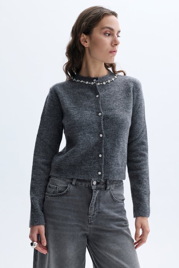 TAŞLI BİSİKLET YAKA KAZAK