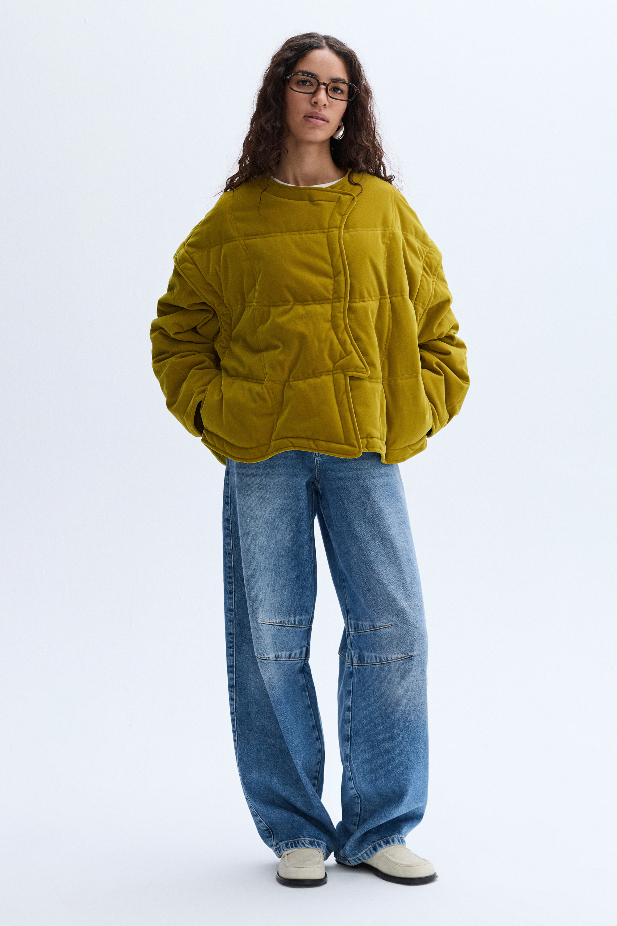 KAPİTONELİ ASİMETRİK KAPAMA CROP MONT CEKET