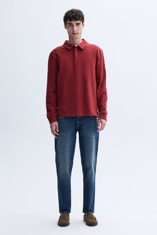  LOOSE FIT DÜĞMELİ DİK YAKA SWEATSHIRT