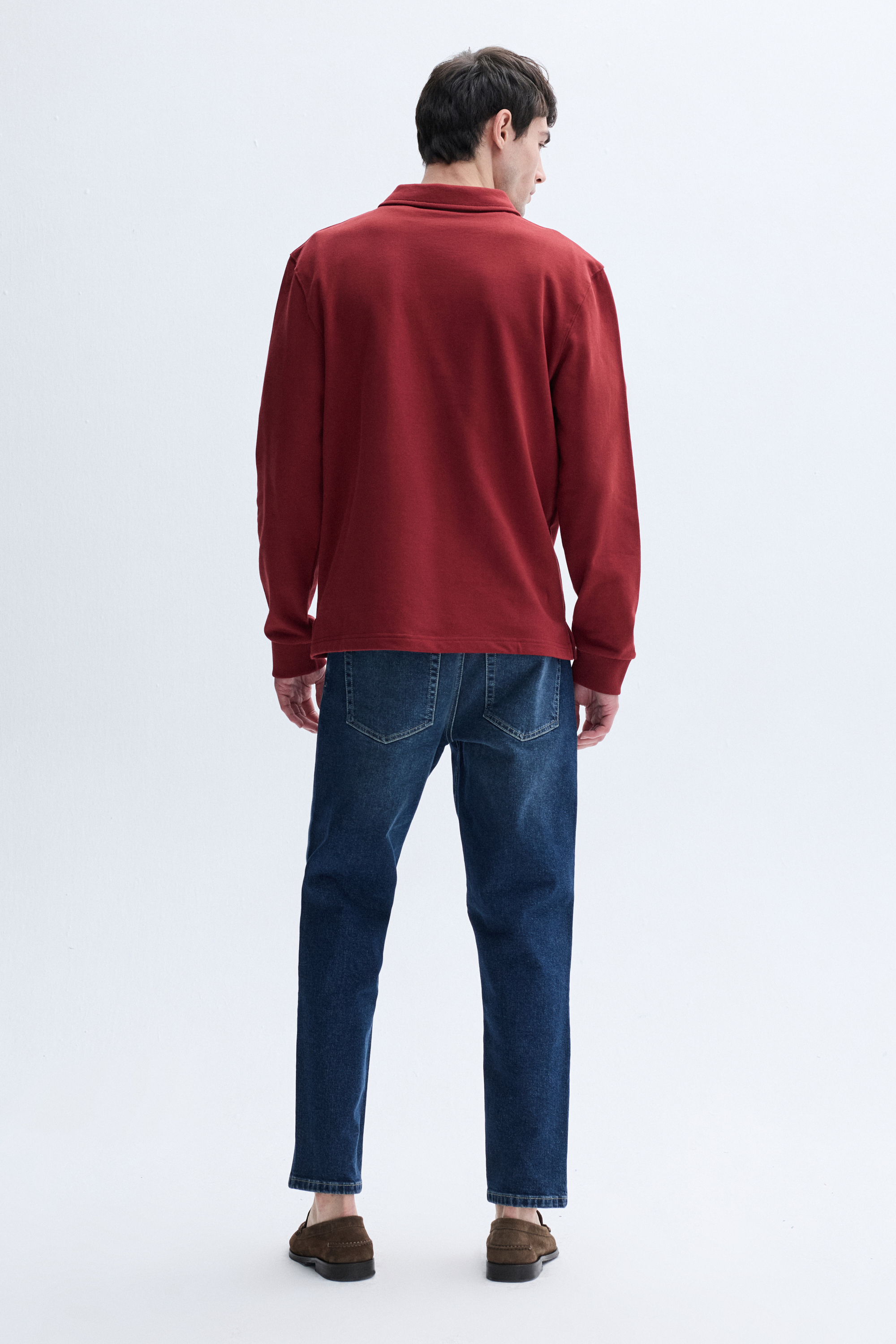 LOOSE FIT DÜĞMELİ DİK YAKA SWEATSHIRT