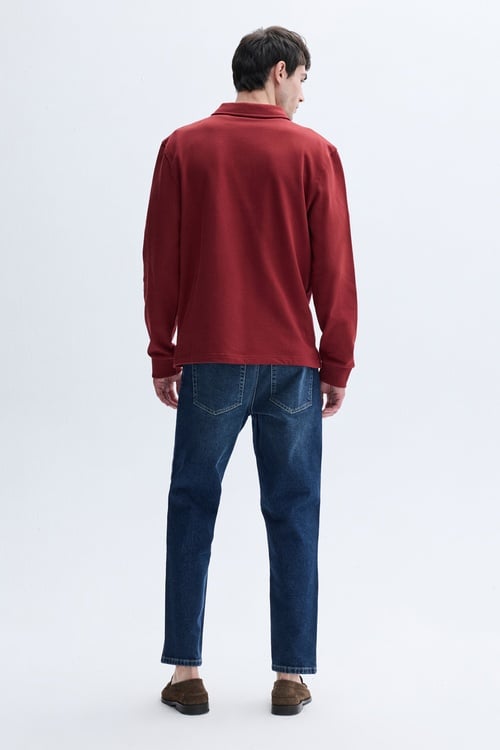  LOOSE FIT DÜĞMELİ DİK YAKA SWEATSHIRT