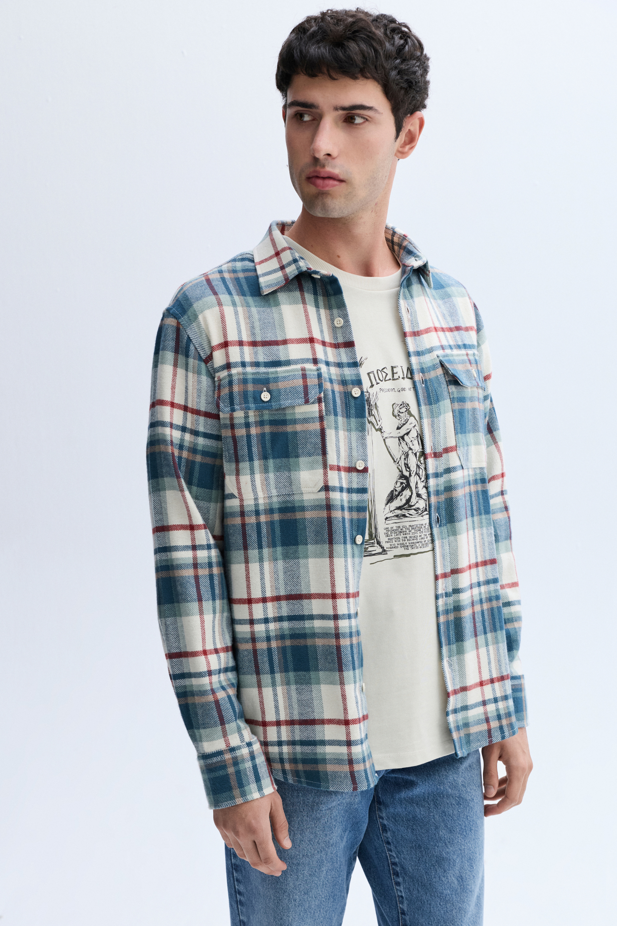 EKOSELİ REGULAR FIT ÇİFT CEPLİ CASUAL GÖMLEK