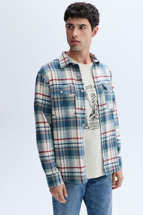 EKOSELİ REGULAR FIT ÇİFT CEPLİ CASUAL GÖMLEK