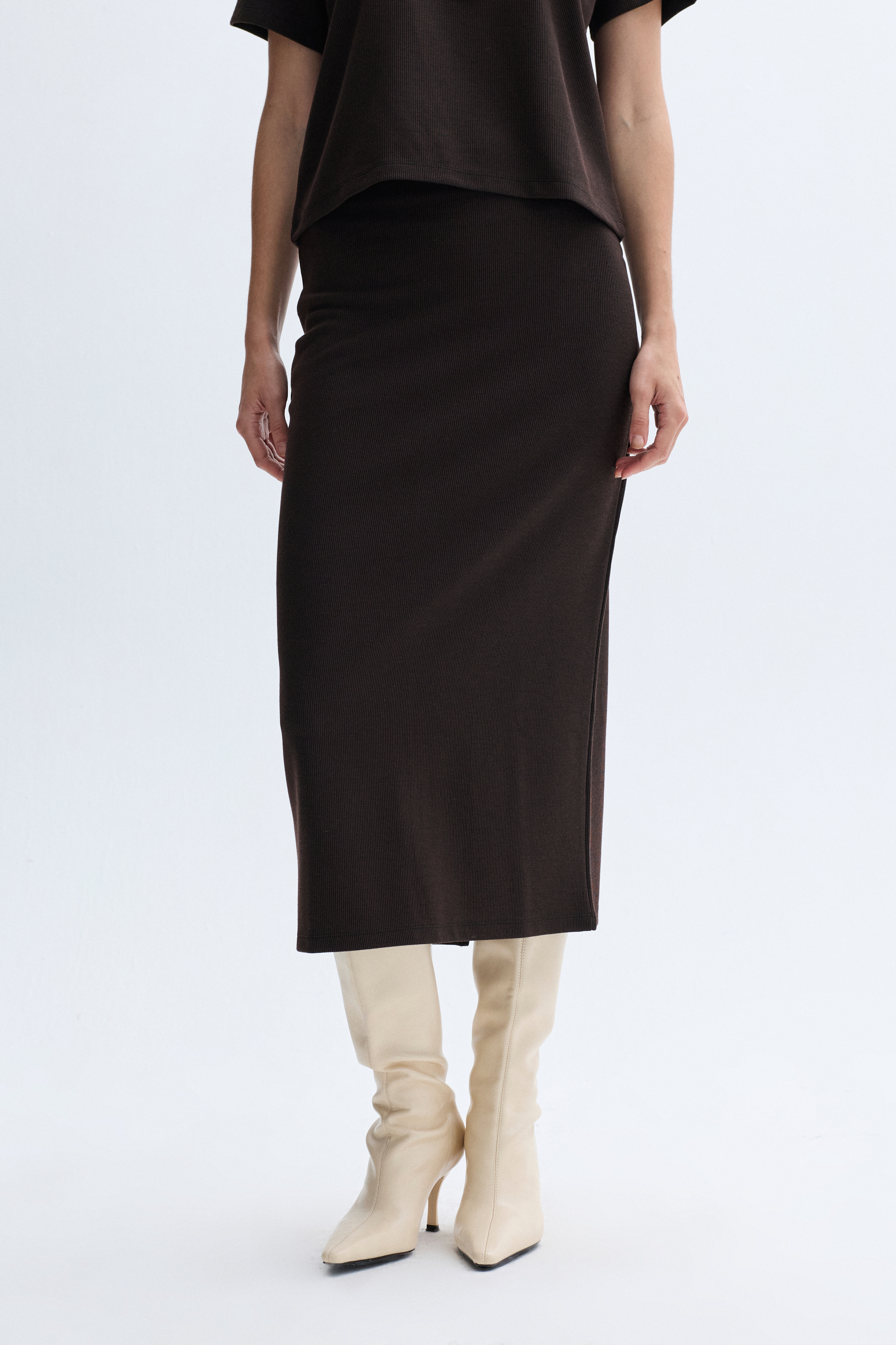 ARKA YIRTMAÇLI MİDİ ETEK