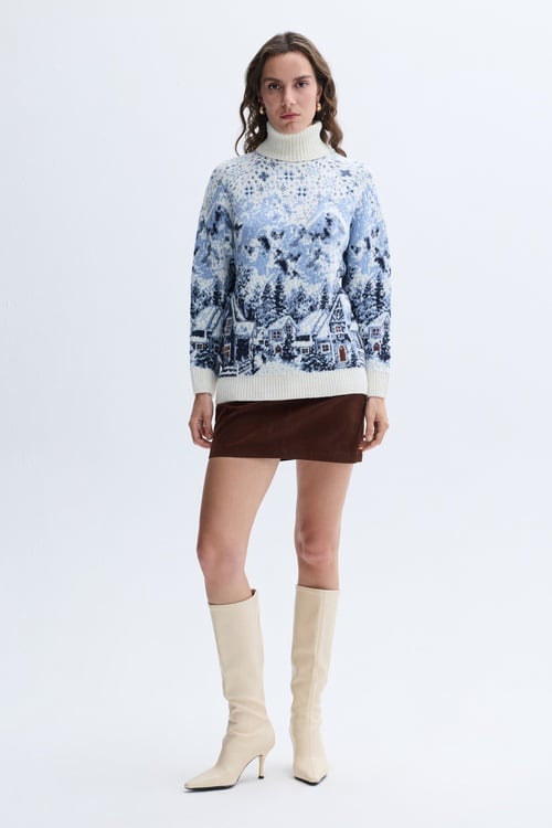 LOOSE FIT JAKARLI BALIKÇI YAKA KAZAK