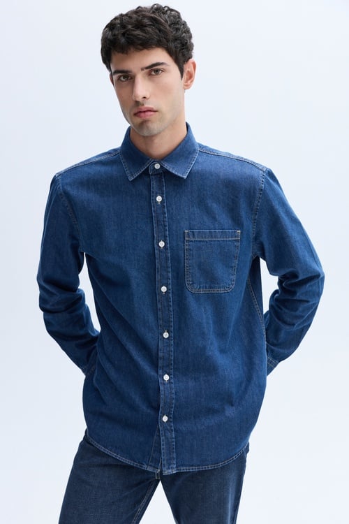 REGULAR FIT UZUN KOLLU JEAN GÖMLEK