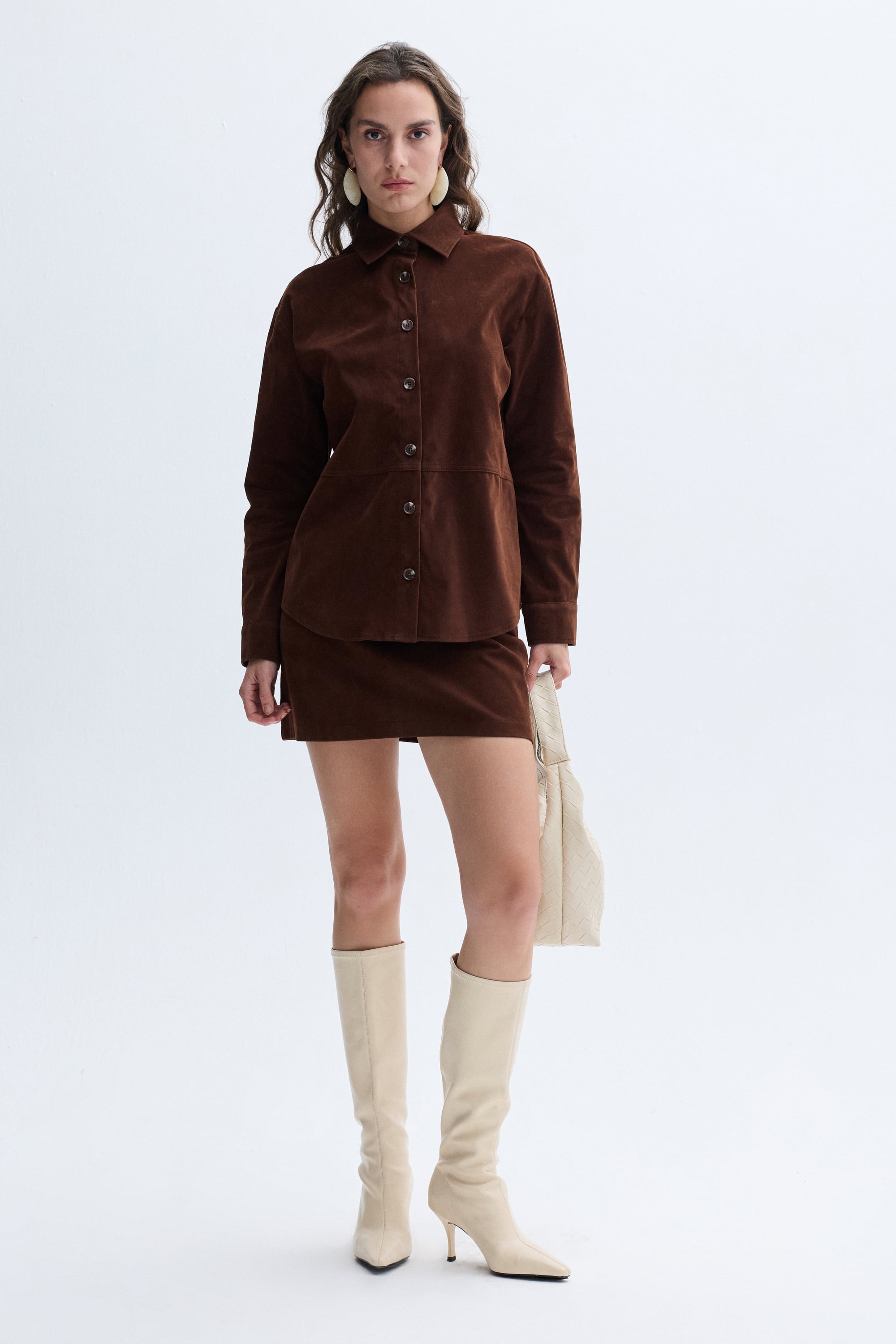 SÜET DOKULU MİNİ ETEK