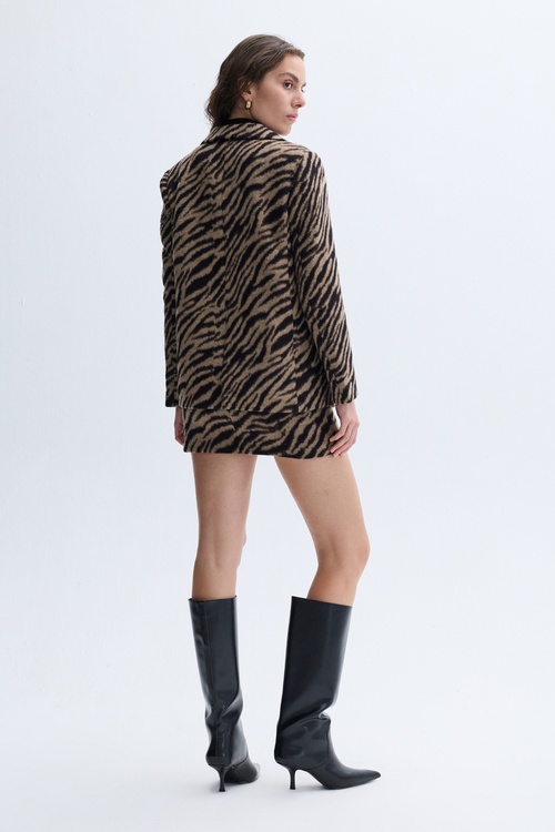 BASKILI DOKULU OVERSIZE BLAZER CEKET