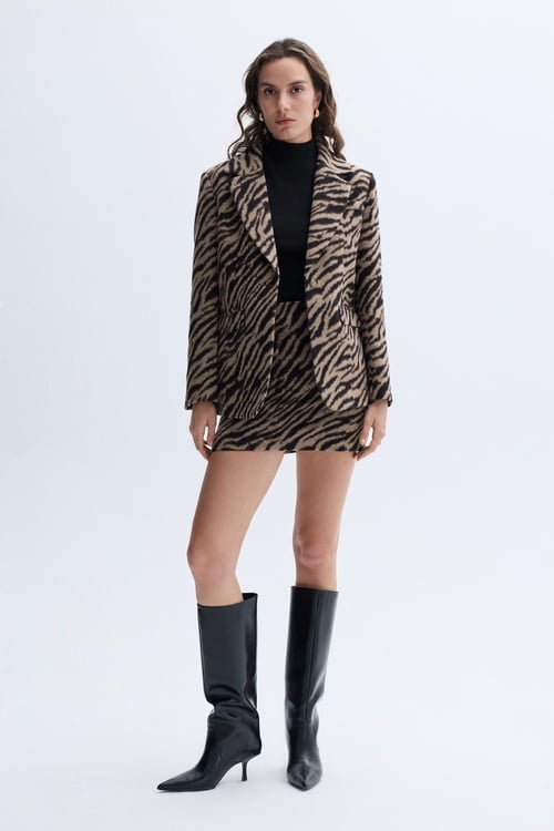 BASKILI DOKULU MİNİ ETEK