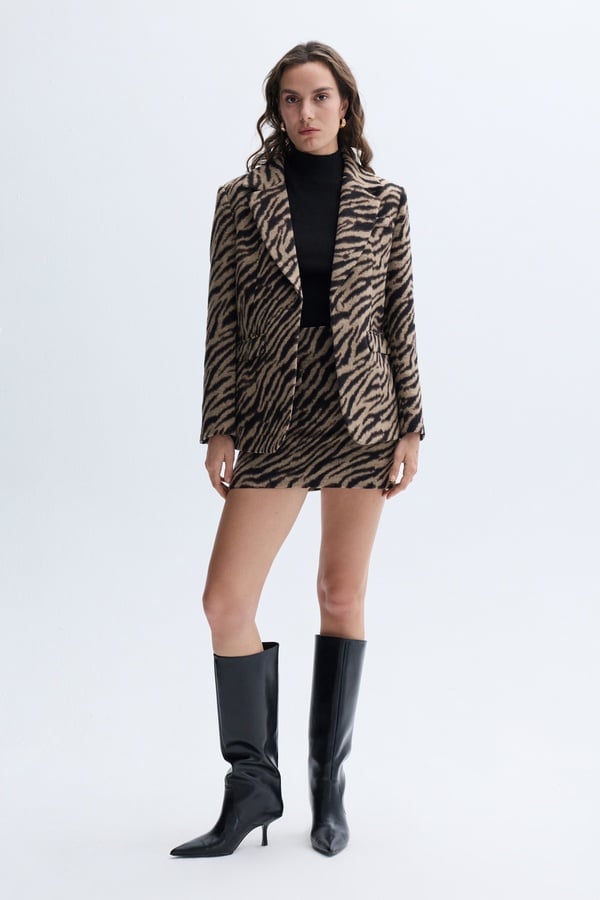 BASKILI DOKULU MİNİ ETEK