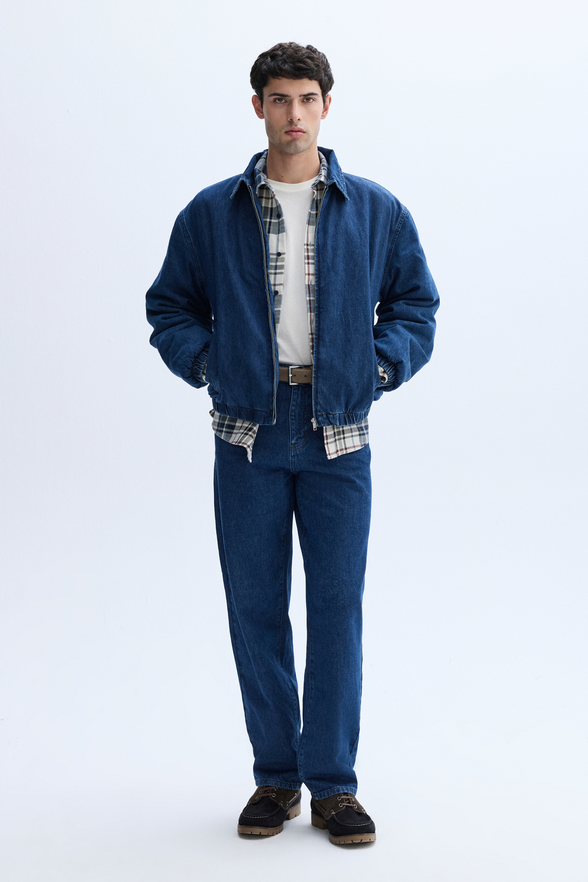 Erkek Koyu İndigo Loose Fit Jean Pantolon
