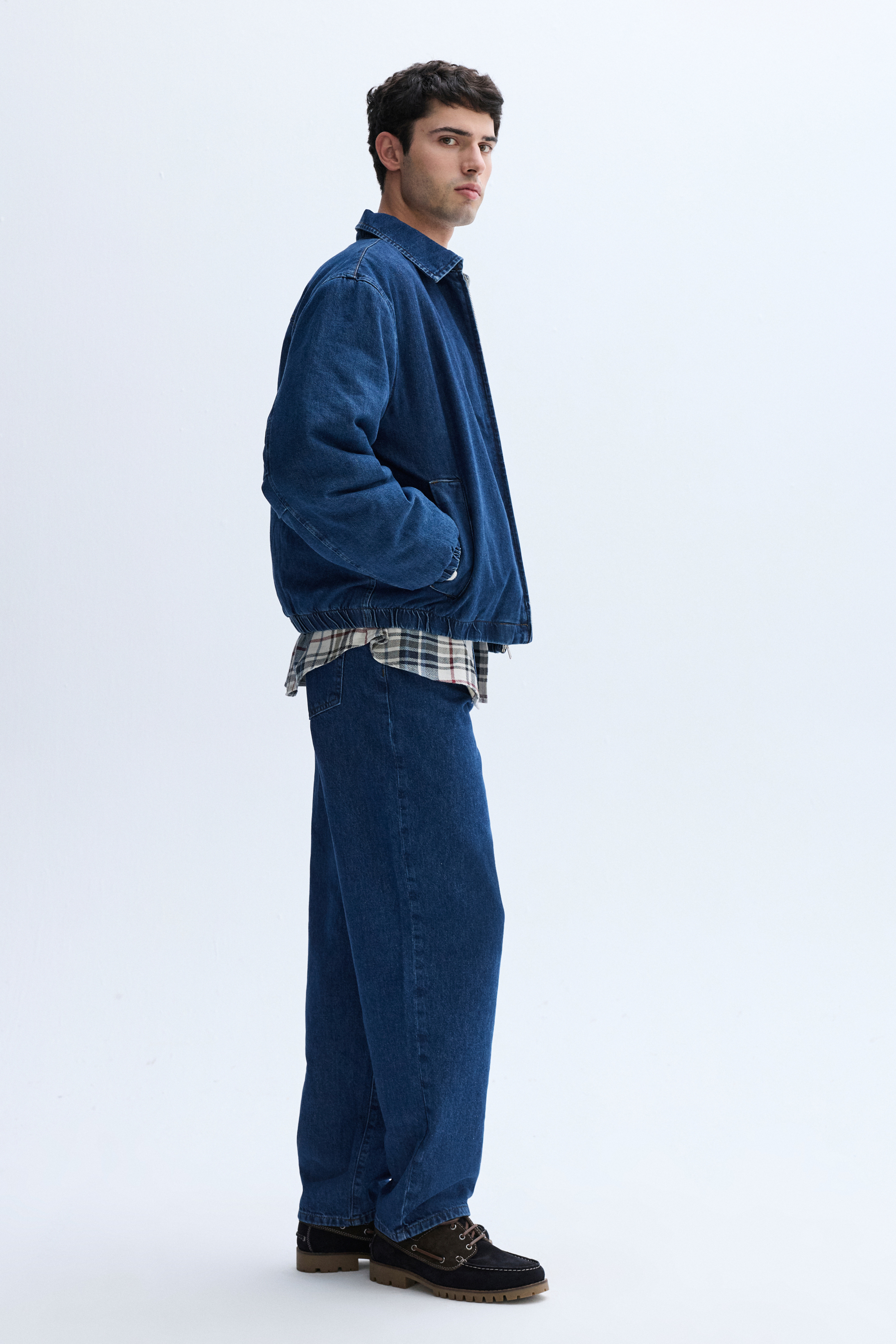 Erkek Koyu İndigo Loose Fit Jean Pantolon