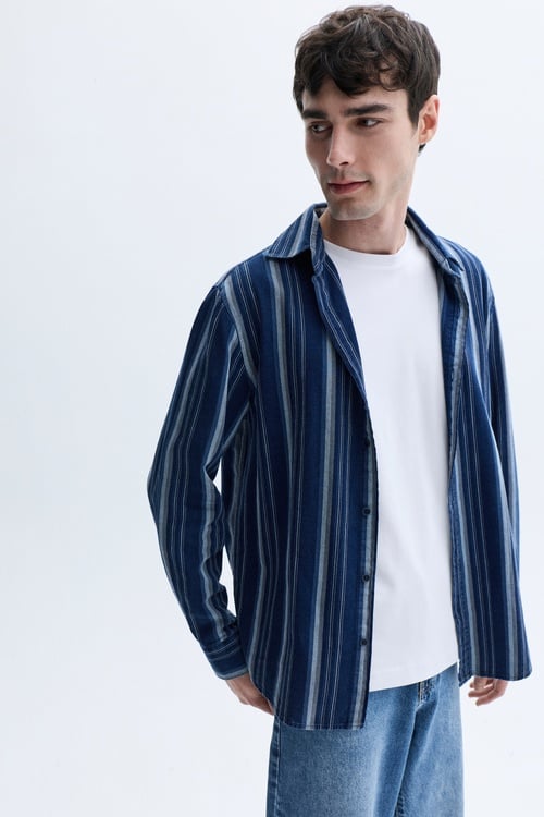 ÇİZGİLİ REGULAR FIT UZUN KOLLU GÖMLEK