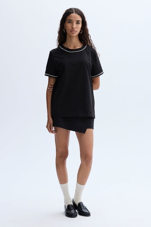 TAŞLI BİSİKLET YAKA T-SHIRT