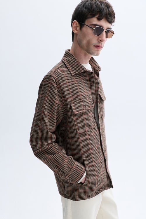 JAKARLI ÇOK CEPLİ GÖMLEK CEKET