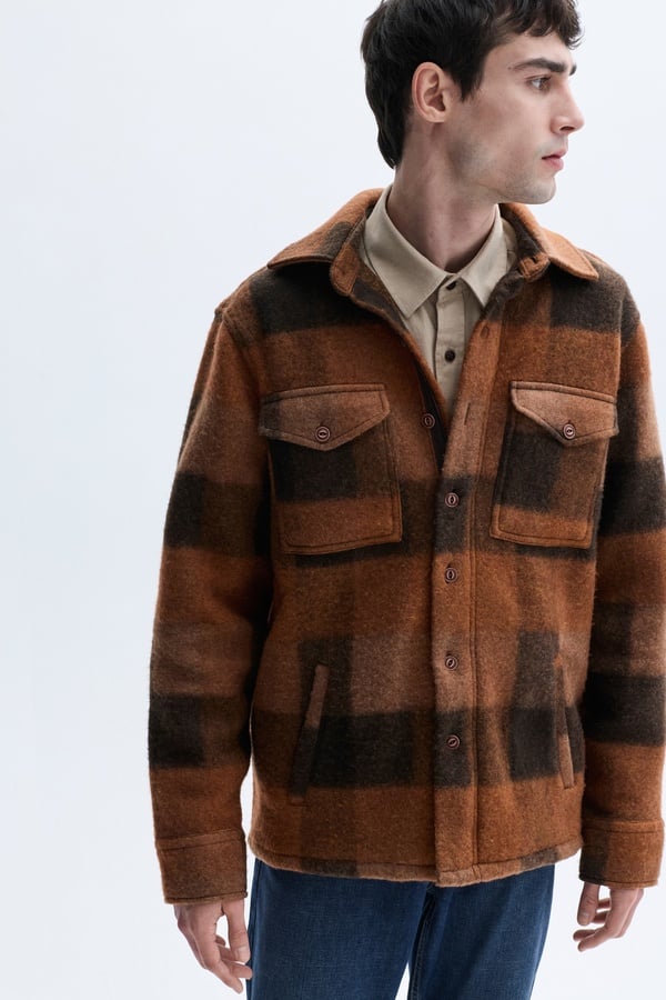 COMFORT FIT EKOSELİ YÜN KARIŞIMLI GÖMLEK CEKET