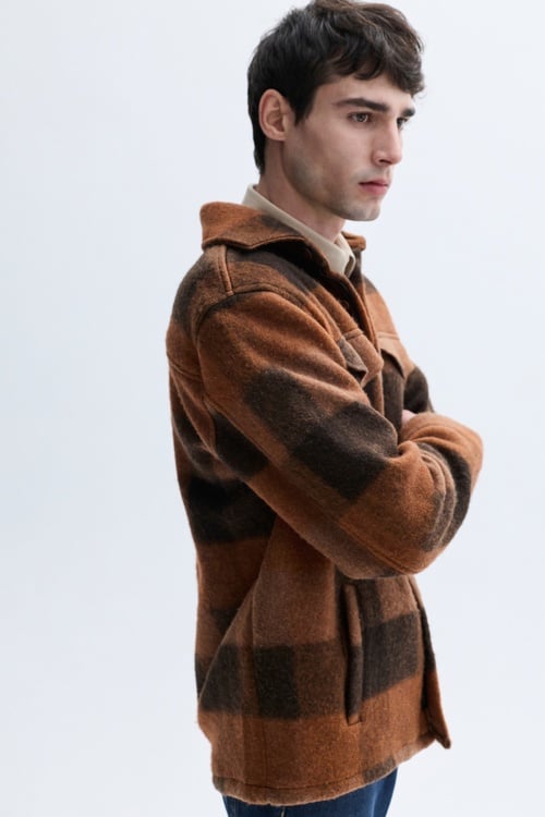 COMFORT FIT EKOSELİ YÜN KARIŞIMLI GÖMLEK CEKET