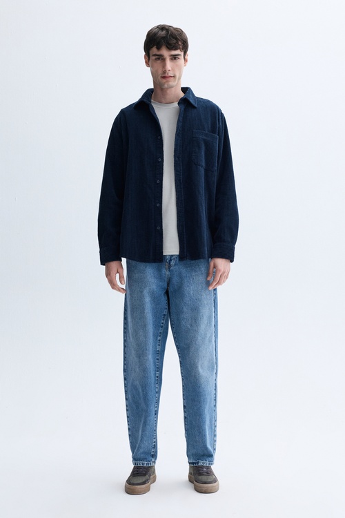  REGULAR FIT UZUN KOLLU KADİFE GÖMLEK