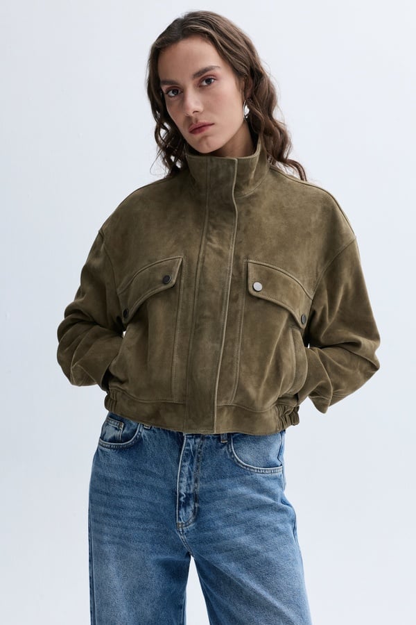 HAKİKİ DERİ OVERSIZE TRUCKER CEKET