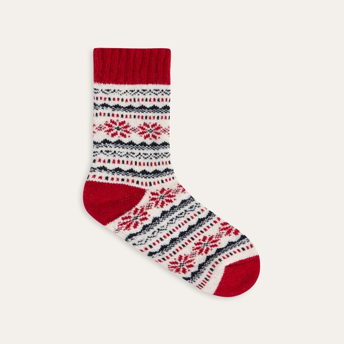 YÜN KARIŞIMLI DESENLİ SOKET ÇORAP