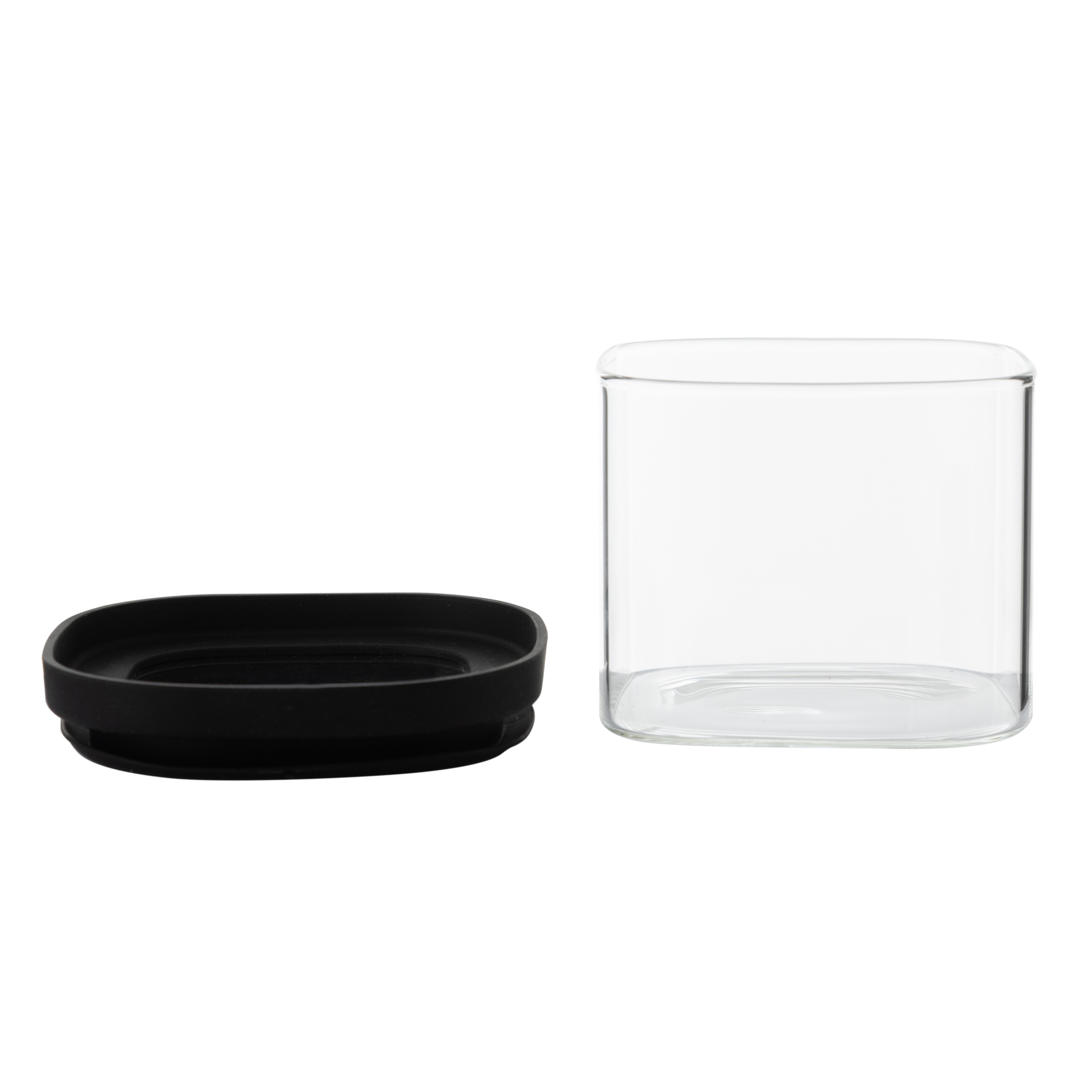 KARE CAM KAVANOZ SİLİKON-CAM KAPAK 600 ML