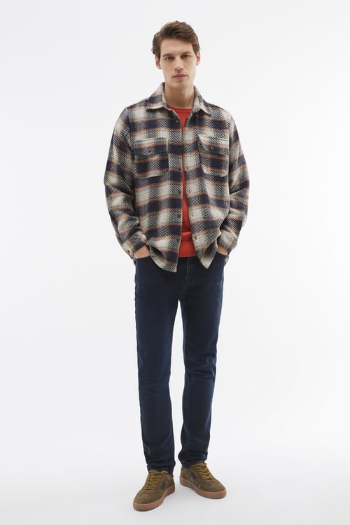  ÇİFT CEPLİ DOKULU REGULAR FIT UZUN KOLLU GÖMLEK