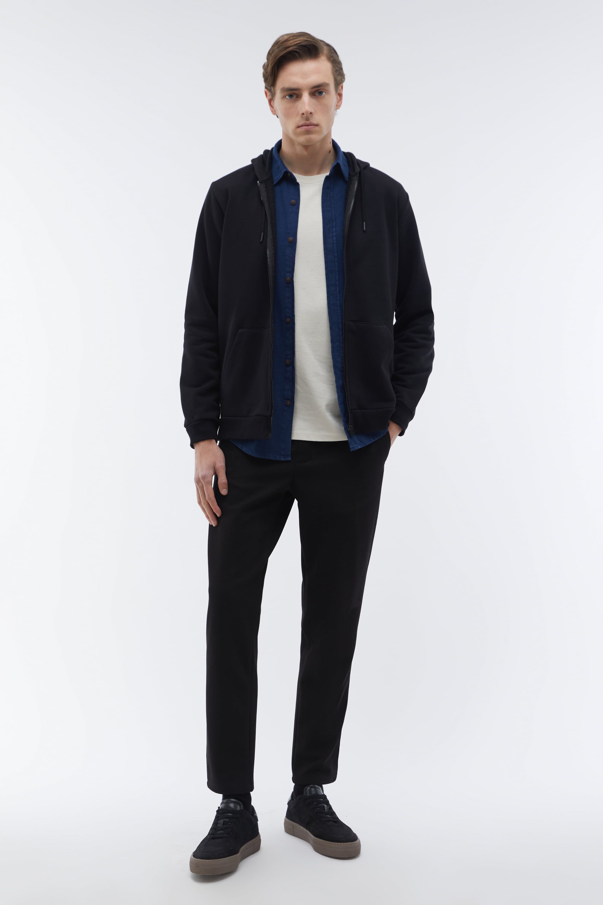 KAPÜŞONLU OVERSIZE FERMUARLI SWEATSHIRT