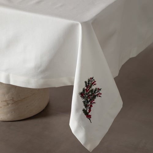 JOY NAKIŞLI MASA ÖRTÜSÜ EKRU 150X250