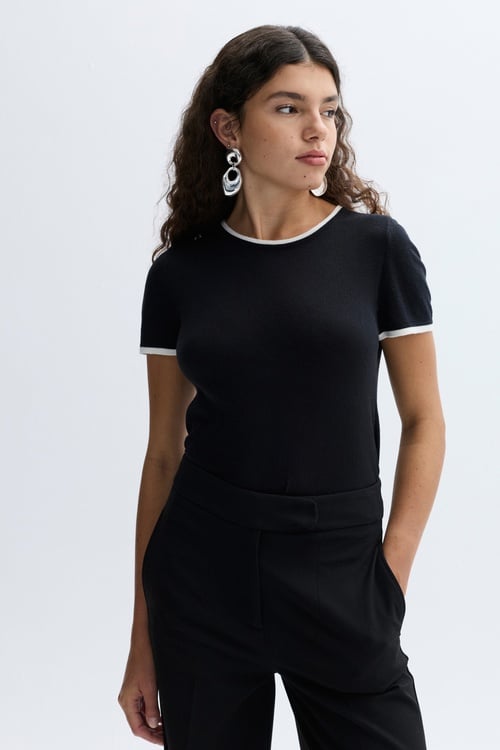 BİSİKLET YAKA KISA KOLLU TRİKO T-SHIRT