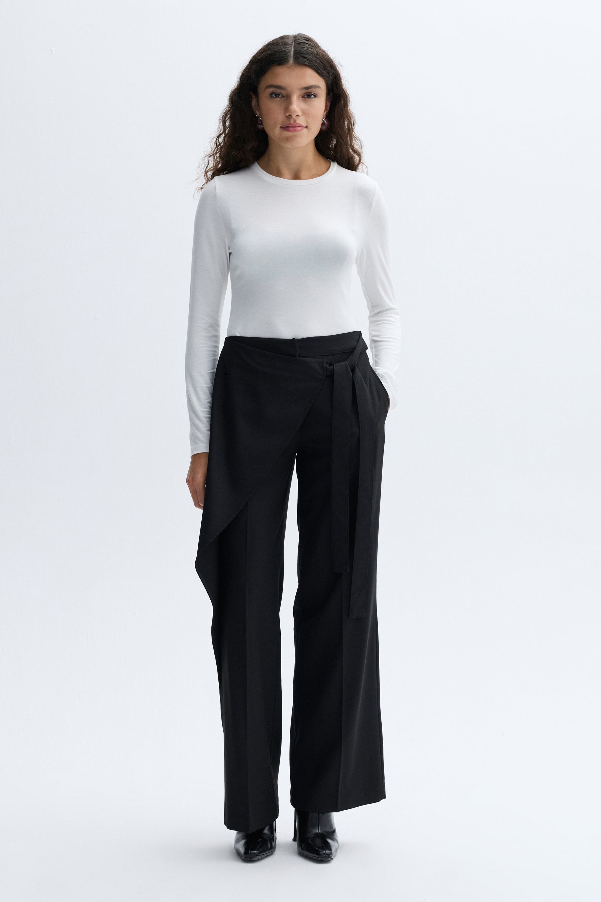 MODAL KARIŞIMLI BİSİKLET YAKA UZUN KOLLU T-SHIRT