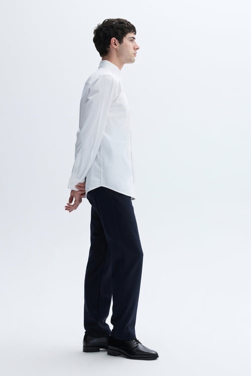 SLIM STRAIGHT FIT ÇİZGİLİ KLASİK PANTOLON