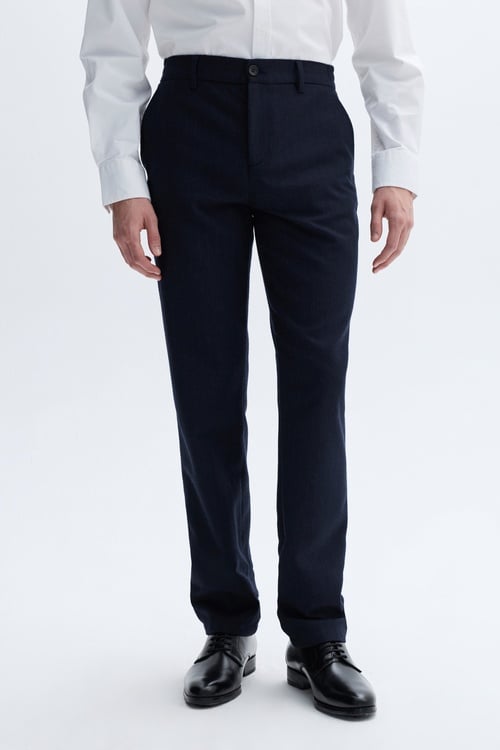 SLIM STRAIGHT FIT ÇİZGİLİ KLASİK PANTOLON
