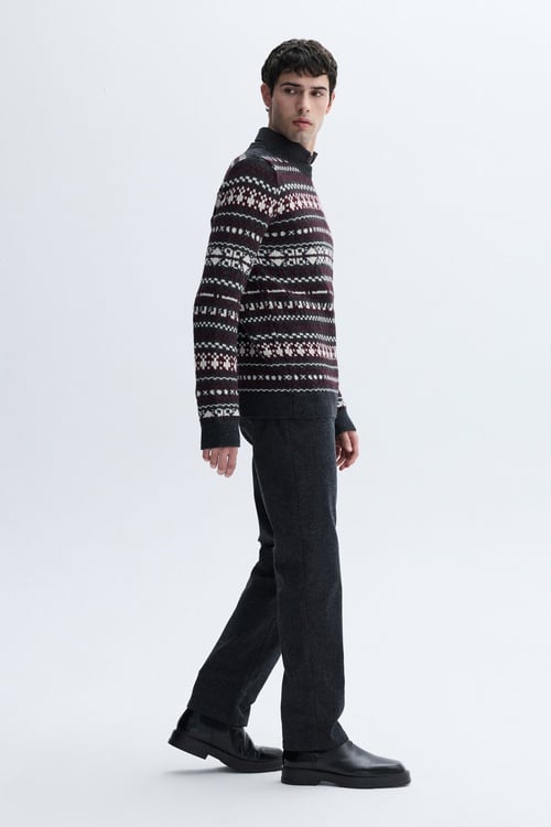 JAKARLI BİSİKLET YAKA KAZAK