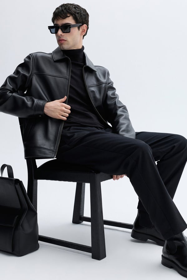 FERMUARLI HAKİKİ DERİ CEKET