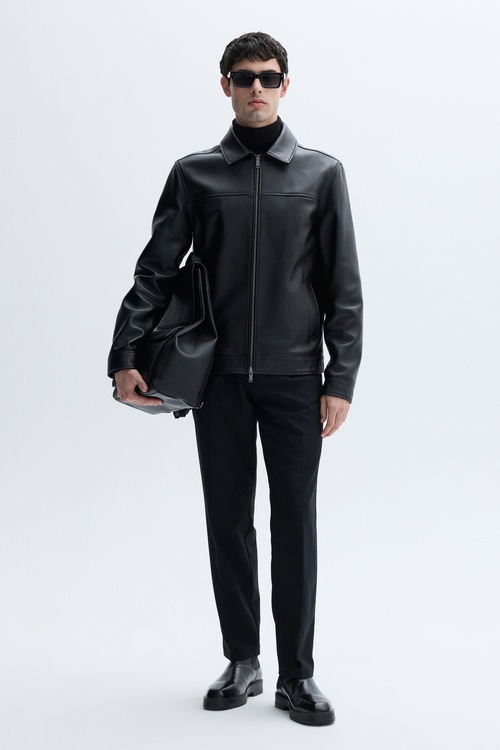 FERMUARLI HAKİKİ DERİ CEKET