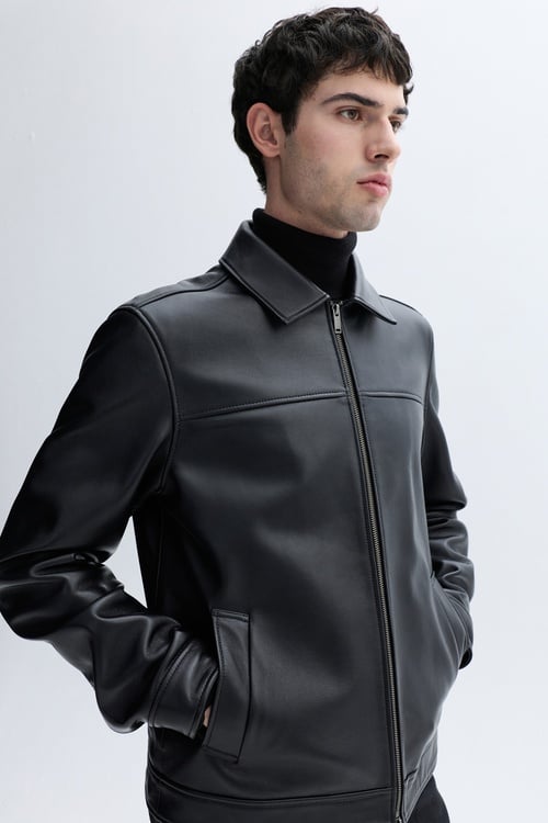 FERMUARLI HAKİKİ DERİ CEKET