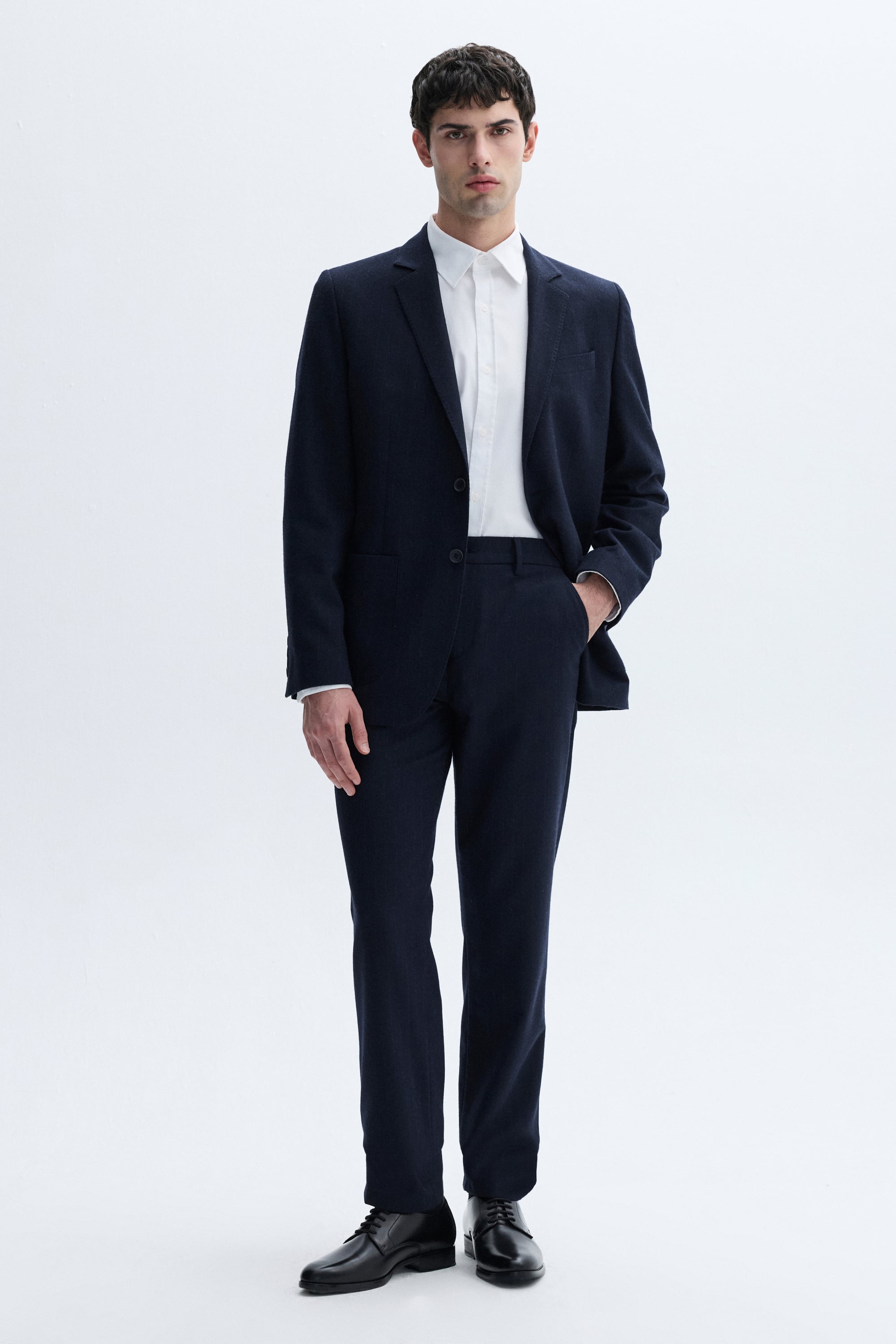 YÜN KARIŞIMLI ÇİZGİLİ BLAZER CEKET