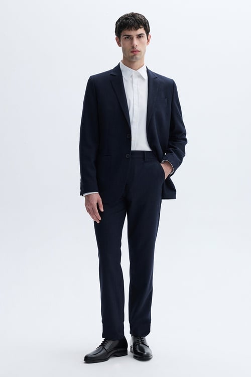 YÜN KARIŞIMLI ÇİZGİLİ BLAZER CEKET