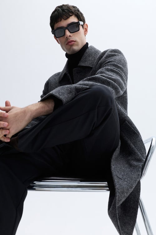  JAKARLI YÜN KARIŞIMLI UZUN KAŞE KABAN