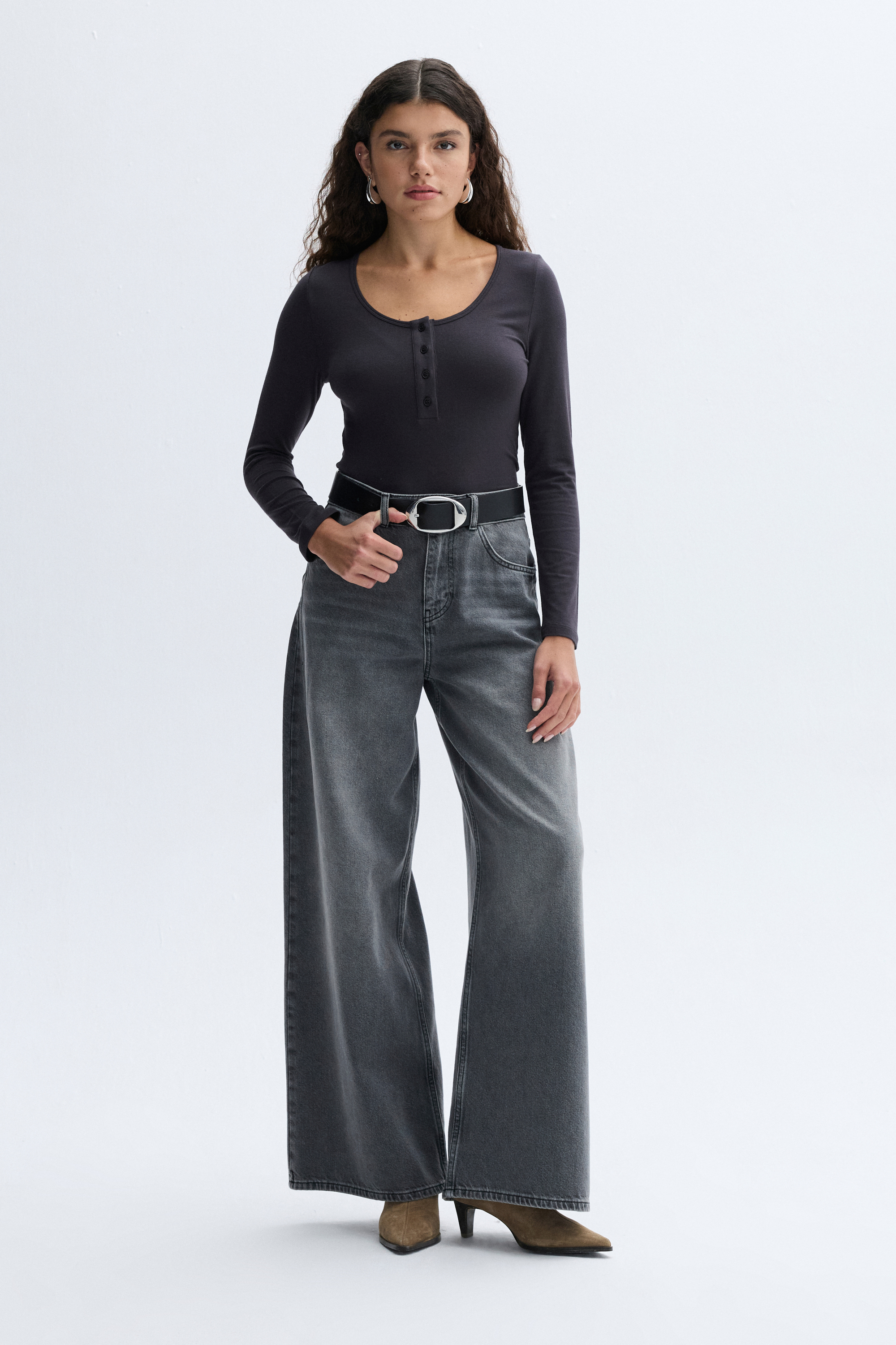 FITTED MODAL UZUN KOLLU T-SHIRT