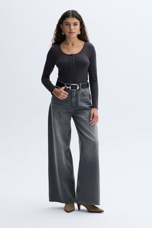 FITTED MODAL UZUN KOLLU T-SHIRT