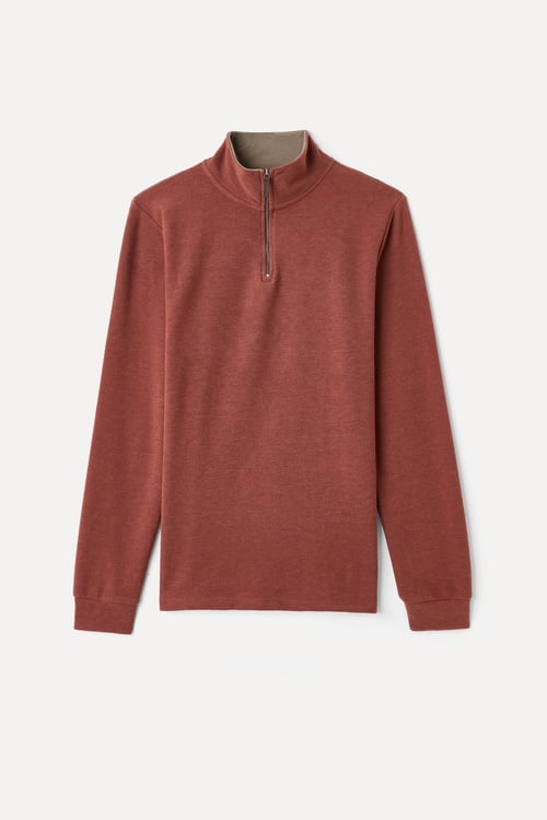  FERMUARLI DİK YAKA SWEATSHIRT